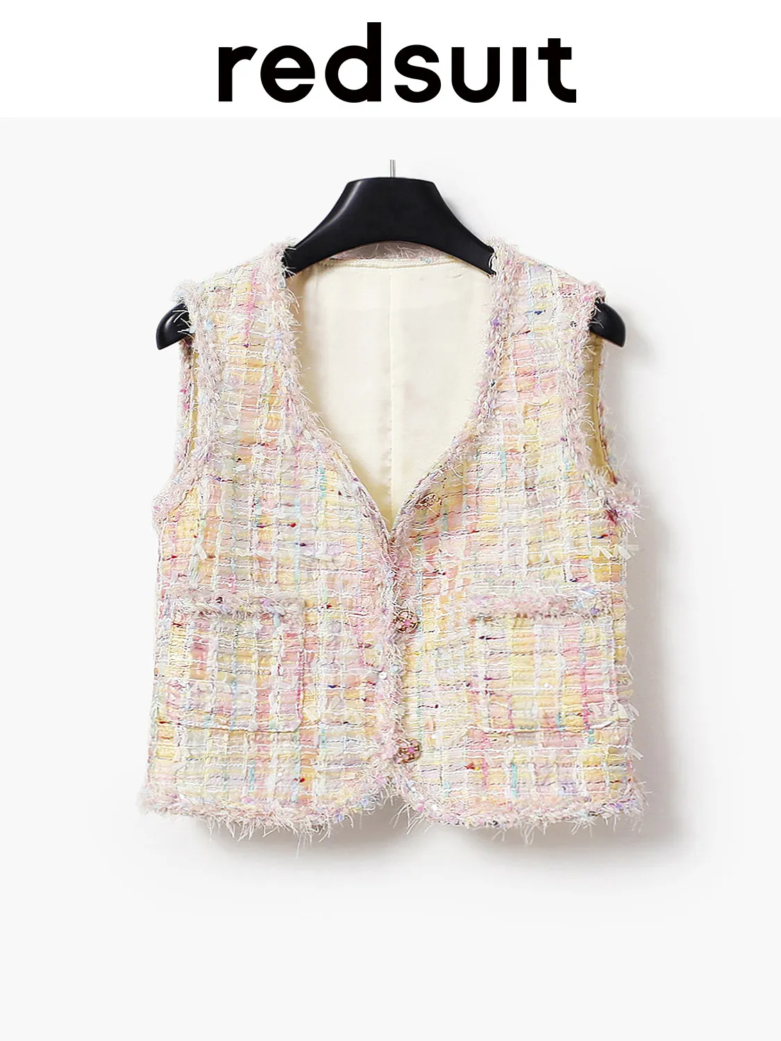 New Sweet temperament, lightweight floral vest, fashionable versatile top Custom size