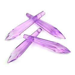 76mm 1 Piece K9 Crystal Chandelier Pendants Prisms Multicolor Cut & Faceted Glass U-Icicle Drops For Cake Topper Decoration