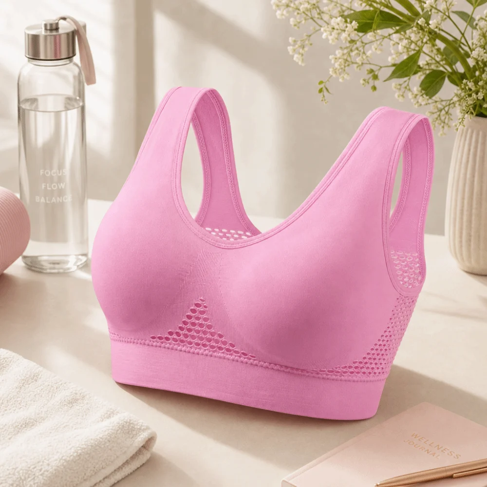 Komfortabler, atmungsaktiver Sport-Yoga-BH mit Mesh, schnelltrocknend, ohne Bügel, Push-up, Damenunterwäsche, Fitness – Detail 9