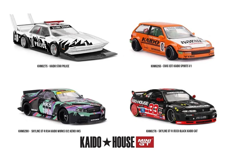[PreSale] TSM Models Kaido House x MINI GT KHMG Fairlady Skyline 2000GT KPGC10 M3 E30 AE86 EF Silverado Opening Hood Model Car