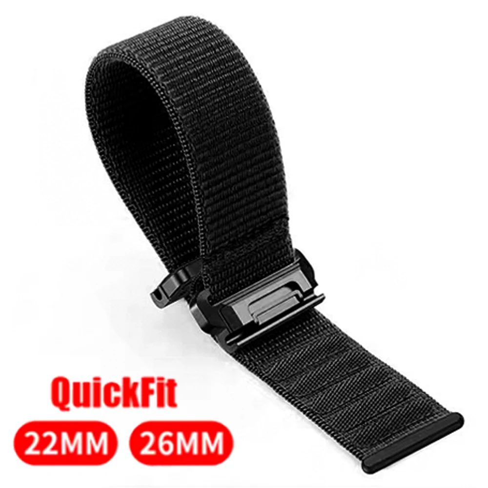 �y�Z�[�����z22mm 26mm �i�C�������[�v�N�C�b�N�t�B�b�g�X�g���b�v Garmin Fenix 8 Pro 7X 6X 6 5 plus Tactix 8 Enduro 3 Epix Forerunner 970 965 �X�|�[�c�o���h�p