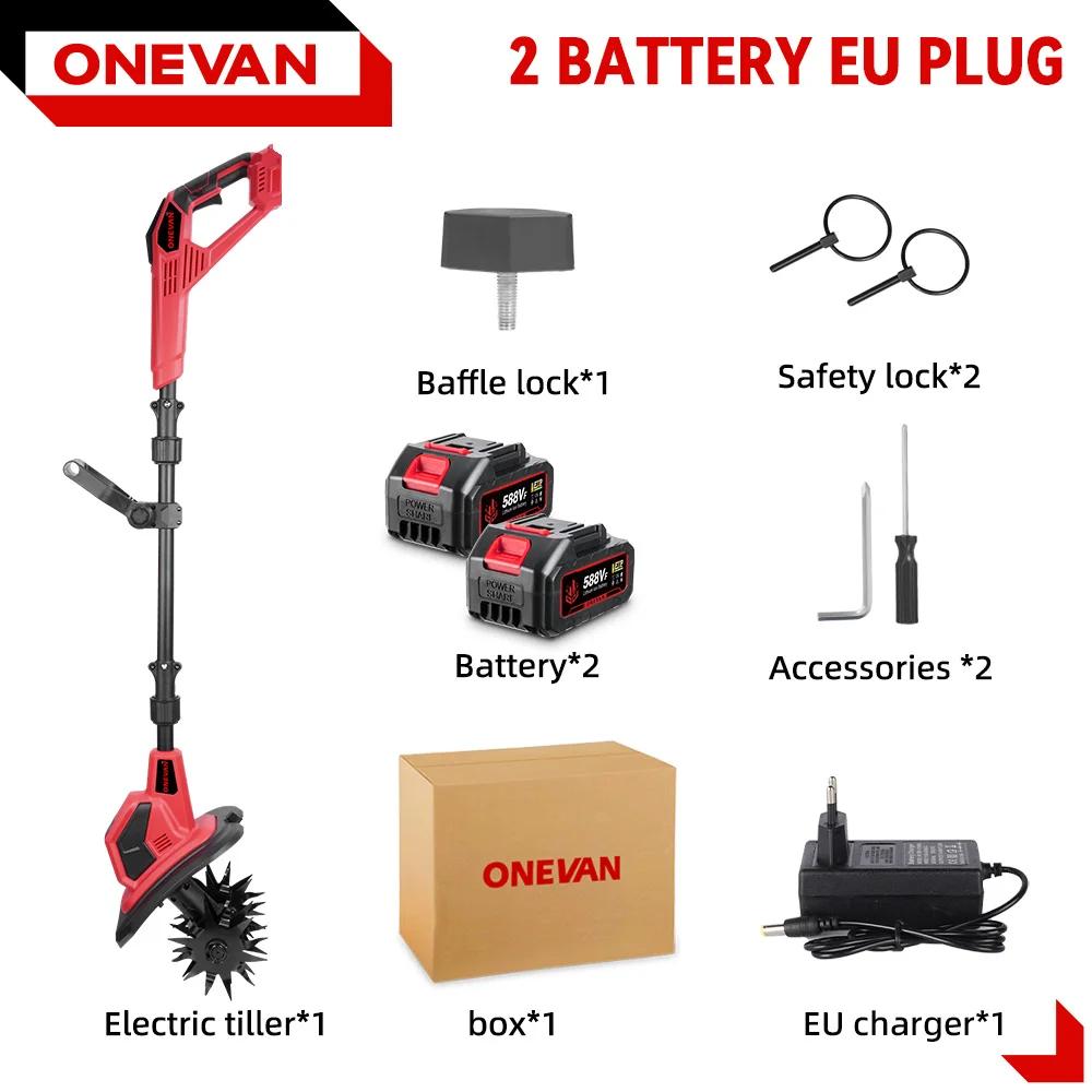 ONEVAN 36000 RPM Elektrische Helmstok Cultivator Grasmaaier Rototiller Voor Bodem Teelt Tuin Gereedschap Fit Voor Makita 18 V batterij Pin