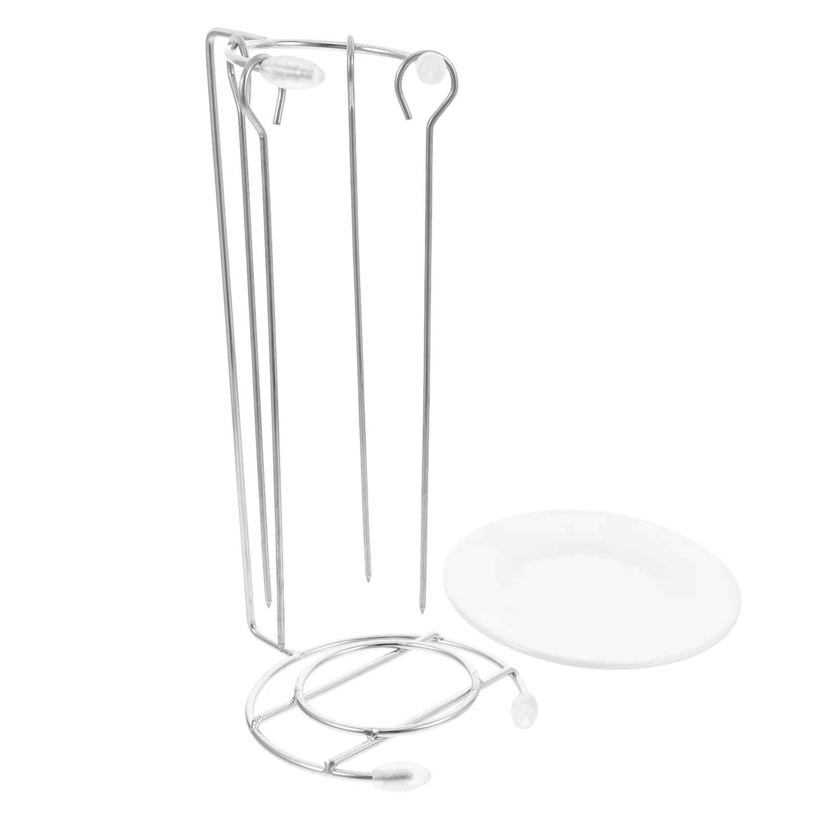 

Stainless Steel Kebab Hanger Stand with 6 Skewers BBQ Rack Kebab Hanger Grill Food Racks Reusable Storage Solution