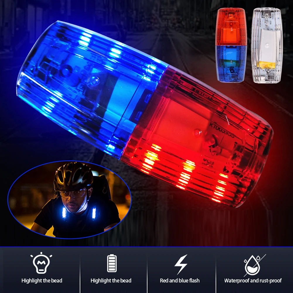 Luz LED de advertencia de hombro, Clip de hombro, luz de saneamiento, alarma de patrulla de seguridad para trabajadores, señal de Flash estroboscópica, lámpara roja y azul