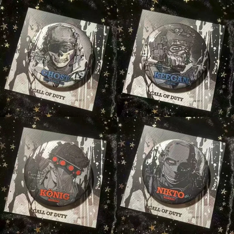 Call of Duty COD Button Badge Ghost Simon Riley Konig Krueger Soap Trendy Ins‑style Canvas Tote Bag School Backpack Accessory