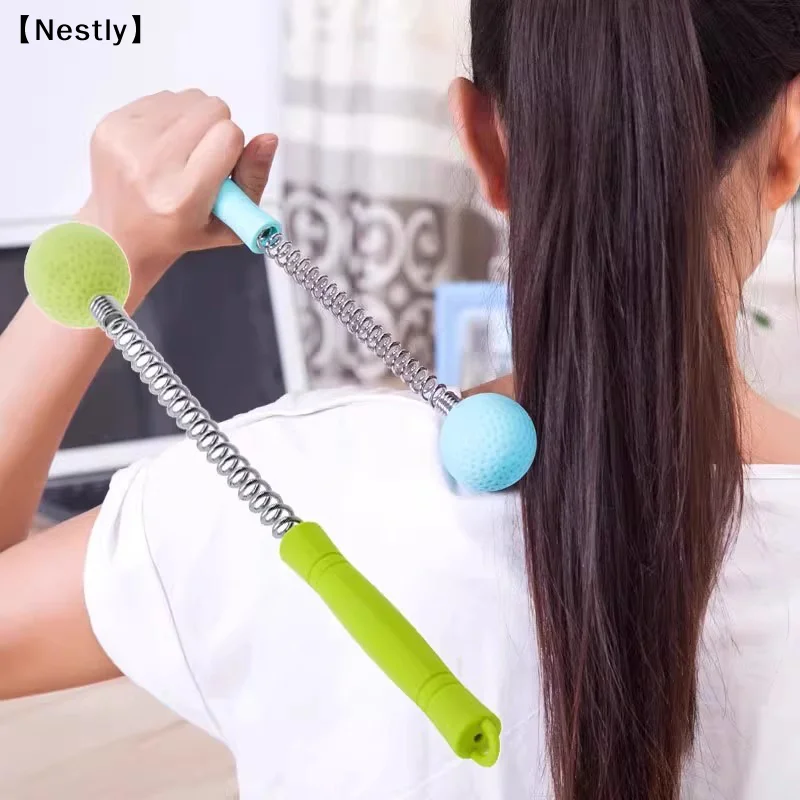 Manual Massage Hammer Stick Ball Body Massager Spring Elastic Knock Shoulder Arm Leg Hip Waist Whole Massage Tool〔Nest〕