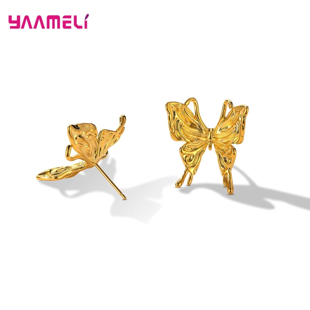 Hot Sale Women Earrings Fashion New Butterfly Design 925 Sterling Silver Jewelry for Wedding Engagement Anniversary Accessory