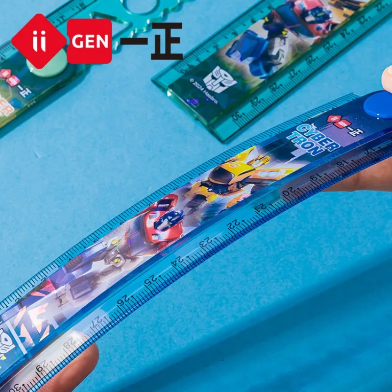 Iigen Yizheng Transformers Rotating Ruler 30cm/15cm Anime Cartoon Soft Folding Straight Rulers Students Boys Measure Stationery