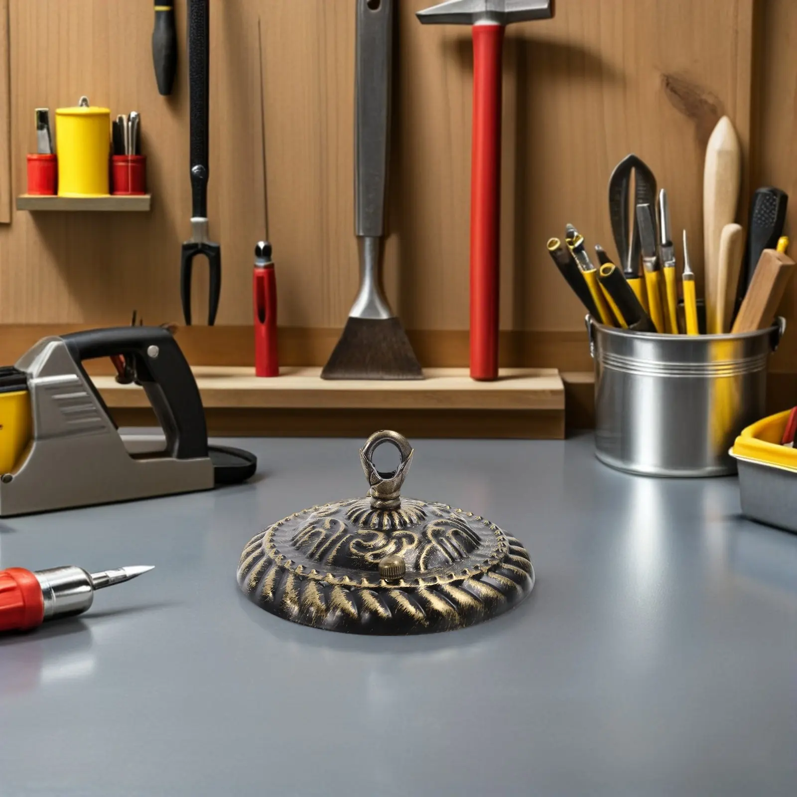 

2 шт. Ретро-плафон для потолка, винтажный круглый металлический кронштейн для крепления светильников, с рельефным дизайном, для подвесных ламп