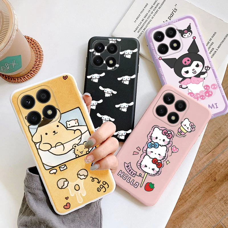 Чехол для телефона Honor X6A Sanrio Kuromi Melody мультяшный Чехол Мягкий силиконовый чехол для HonorX6A X6 A Coque 6,56 дюйма бампер