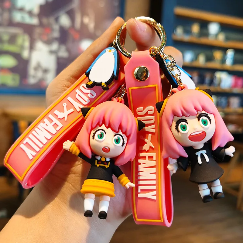 Spy X Family Aesthetic Keychain Anime Figures Twilight Anya Yor Loid Forger Key Chain 3D Soft Silicone Backpack Keyring Pendant