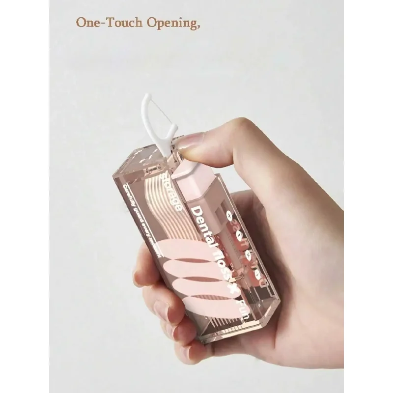50pcs Dental Floss with Automatic Dental Portable Compact Floss Box Dispenser Suitable For Home Oral Care Tooth Cleaning Tools