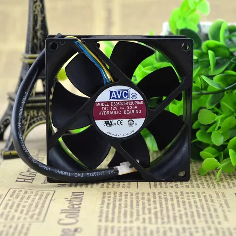 8025 DS08025R12UP048 8025 4wire temperature control silent CPU8cm fan