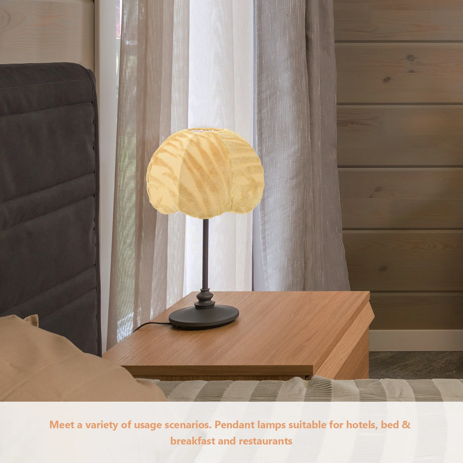 

Pumpkin-shaped Lampshade Table Shades Vintage for Cover Lampshades Metal Fabric