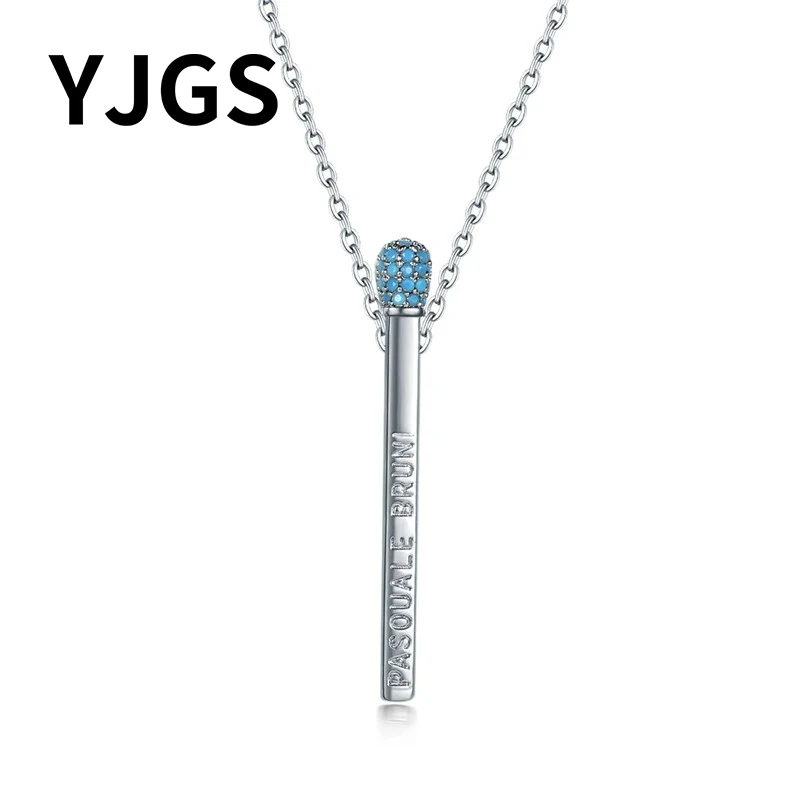 YJGS Personalized Music Microphone Shape Pendant Necklaces New Jewelry Simple Long Chain Neutral Necklace Statement Couples Gift