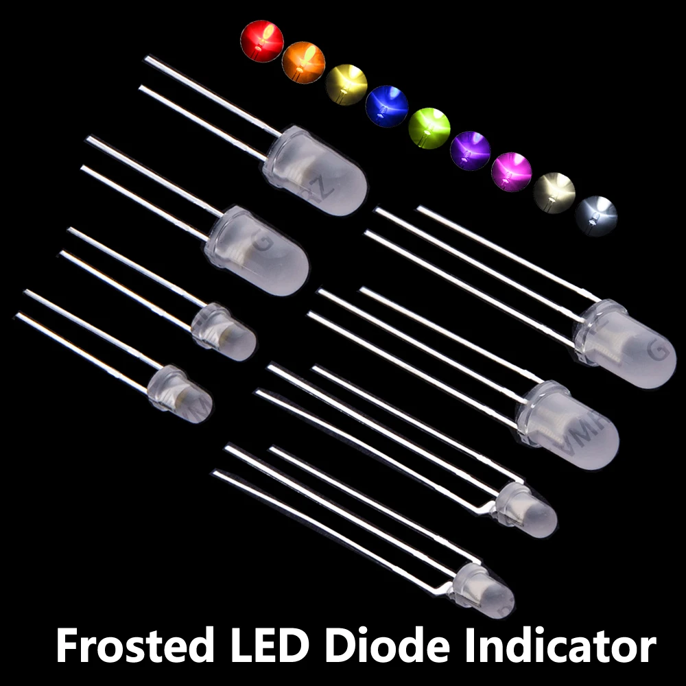 Frosted LED Diode Indicator 3mm 5mm Single & Red-Green Bi-Color Common Anode / Cathode  Red/Blue/ Yellow/Green/White