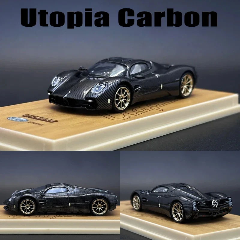 TW 1:64 Utopia Carbon Fiber Edition Diecast Diorama Car Model Collection Miniature Tarmac Works