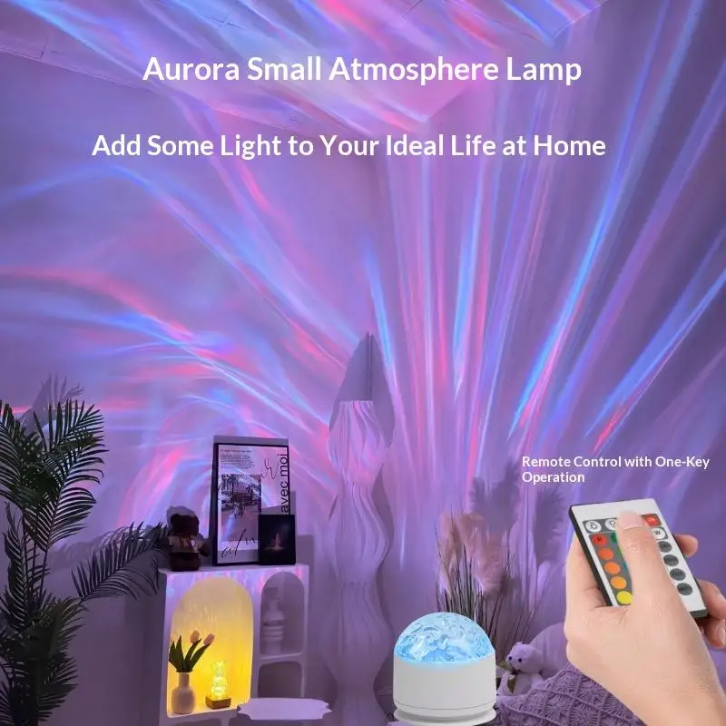Northern Aurora Water Ripple Projector Lamp LED Night Light With Remote Control Party Decor Light Projector Atmosphere Light
