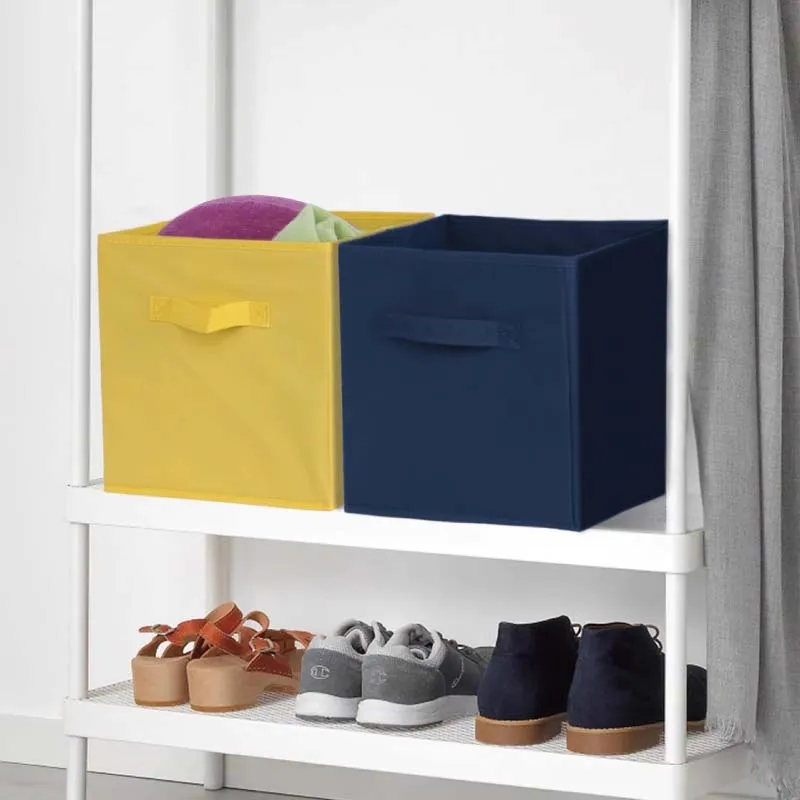 Large simple plain sundries can be folded kindergarten toy organization basket to receive bookcase home