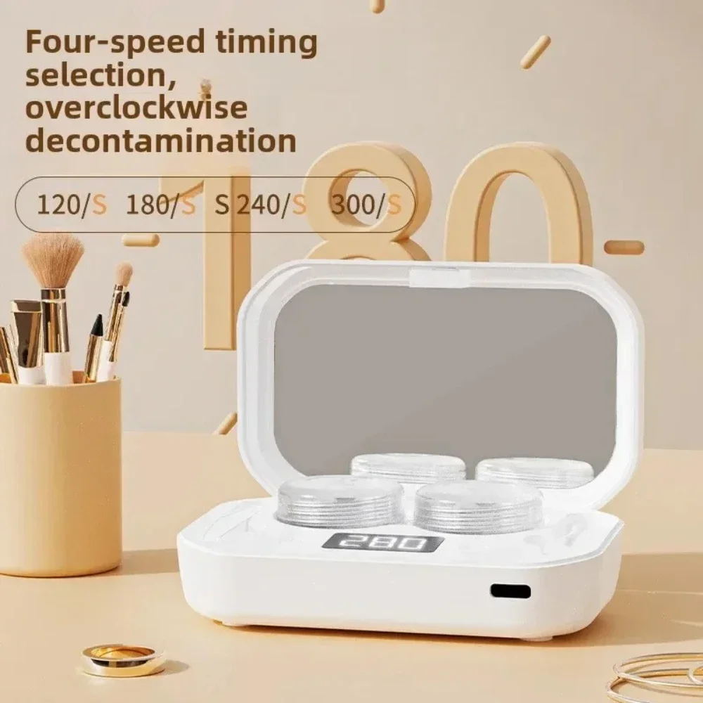 Hot Sale Contact Lens Cleaner One-click on Automatic High-frequency Vibration Ultrasonic Contact Lenses Deep Cleaning Instrument