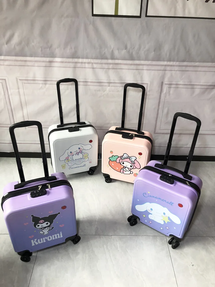 Sanrio Cinnamoroll Kuromi Suitcase Carry Rolling High Capacity Portable Travel Suitcase  Trolley Kids Combination Lock Suitcase