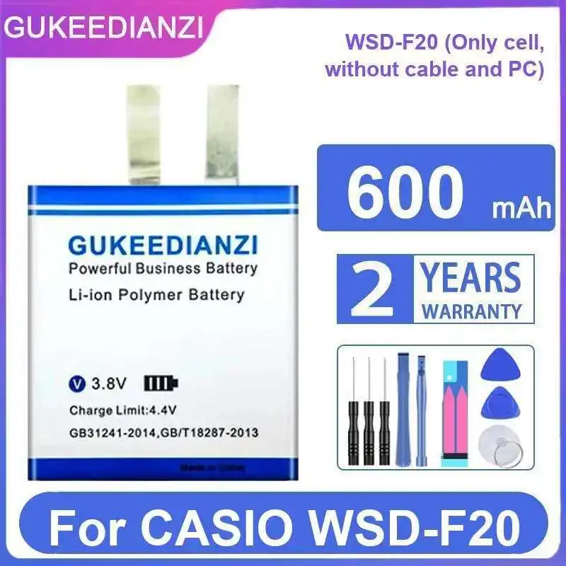 

Аккумулятор для умных часов емкостью 600 мАч для Casio Wsd-F20, без кабеля и ПК, высокая совместимость