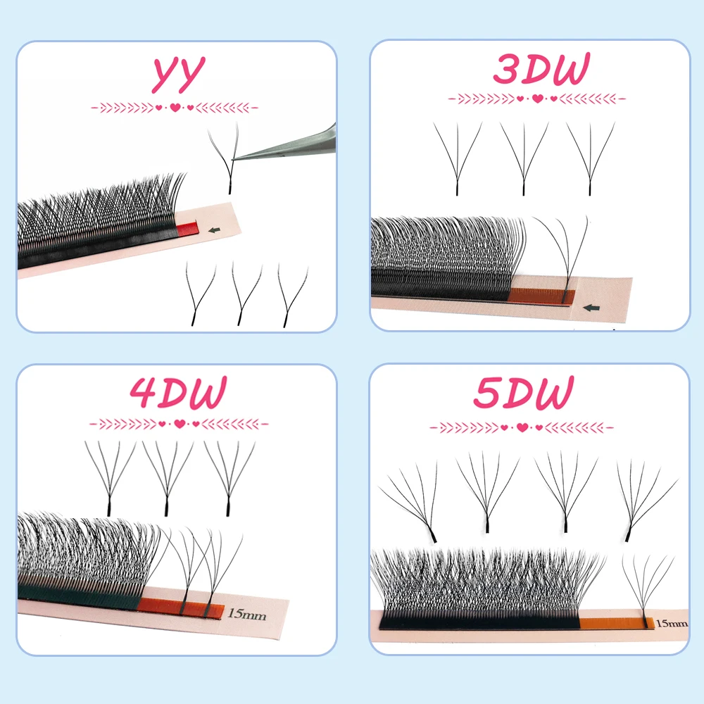 Goddess Automatic Flowering W Shape Bloom 2D 3D 4D 5D 6D 7D  Premade Fans Speed Eyelash Extensions Natural Soft Light Full Dense