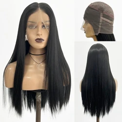 AIMEYA 360 Lace Frontal Wigs for Women Black Hair Full Synthetic Straight Wig Natural Hairline Heat Resistant Fiber Lace Wig