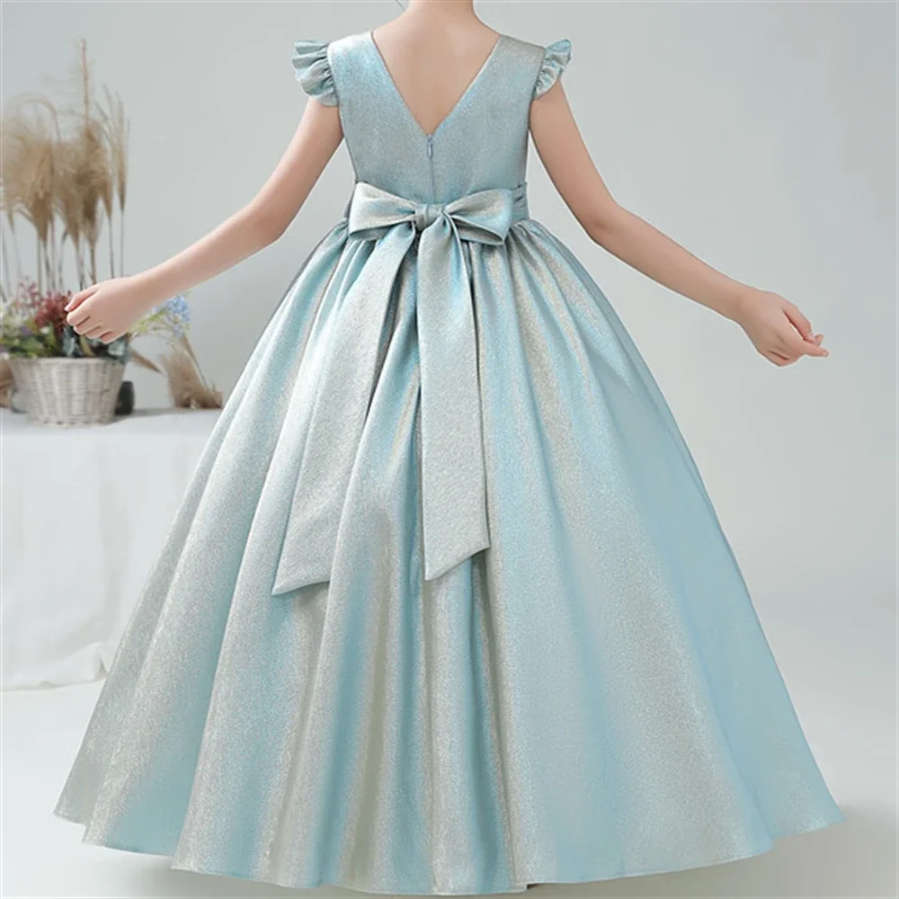 Customized Simple Sleeveless Lovely Flower Girl Dresses Wedding Party Ball First Communion Dresses Dream Kids Birthday Gift