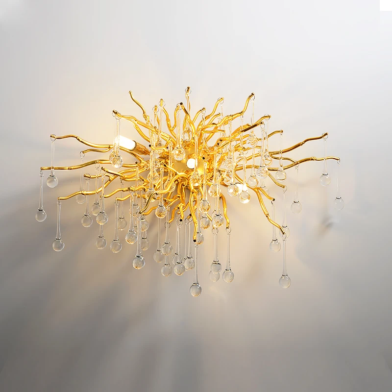 Luxury Crystal Wall Lamp Vintage Living Room Tv Background  Led Lights Decoration For Wall Bedroom Bedside Lamp