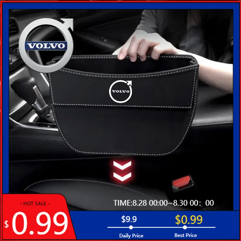 

2026 Hot For Volvo Steering Covers Car Seat Gap Organizer Console Side Crevice Storage Box For Volvo XC90 V90 V60 XC60 V40 S80 S