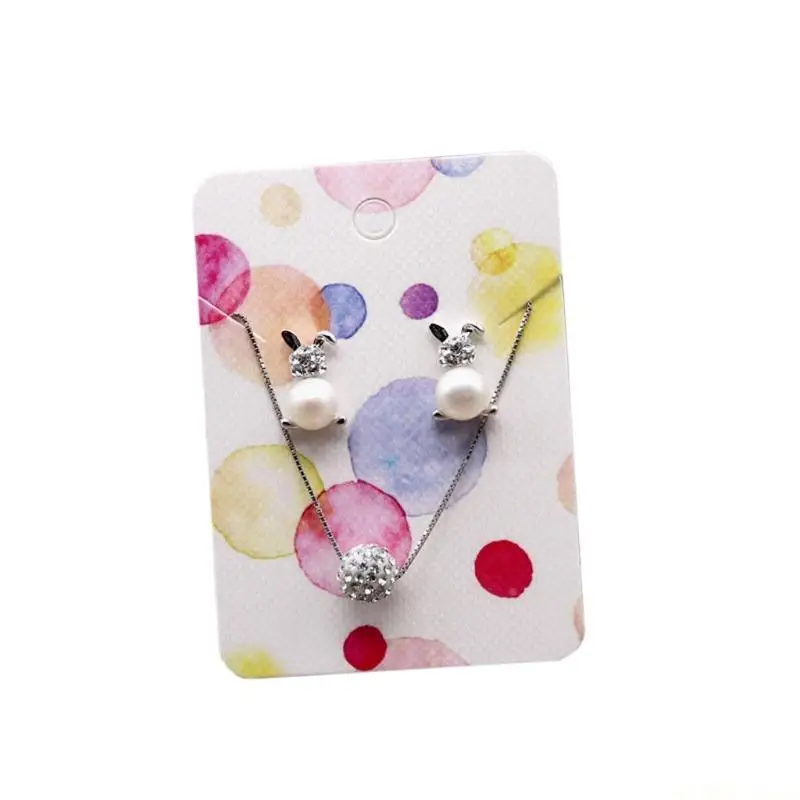 

D46E Flower Paper Earrings Cards Necklace Packaging Card for Earring Display Showcases Counter Tops Environmental-friendly