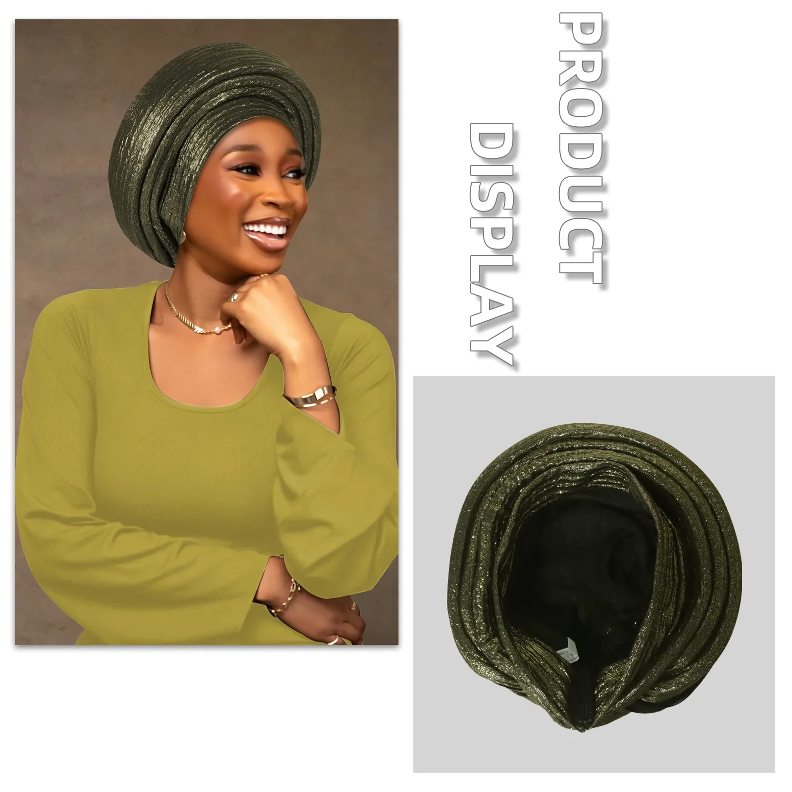 

Fashion African Women Turban Cap Already Made Autogele Headtie Lady Head Wraps Head Tie Nigeria Wedding Party Headgear Caps Hat