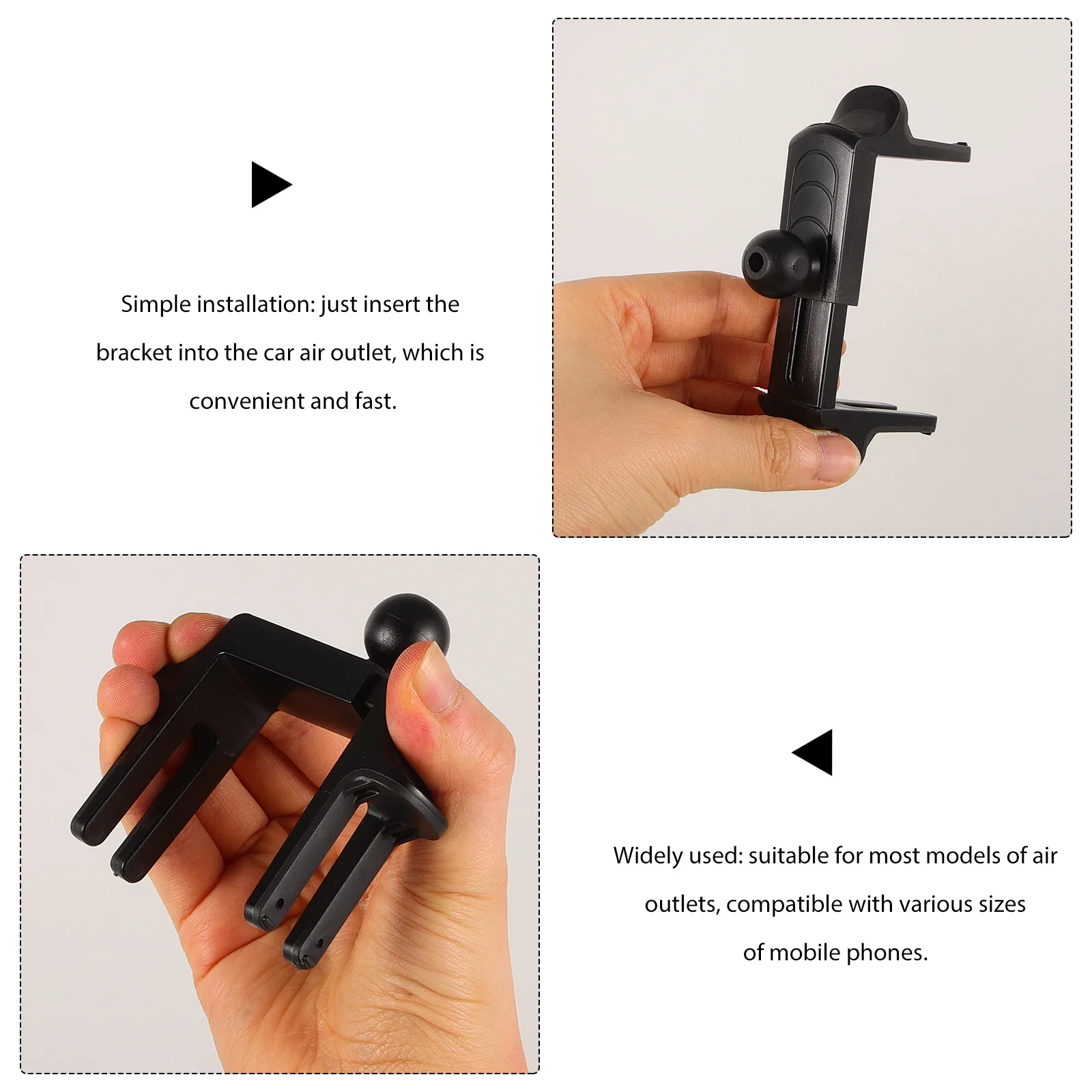 

Car Phone Holder Air Vent Mount for Universal Cell Phones Hands-Free Driving Accessory Auto Vehicle Phone Support