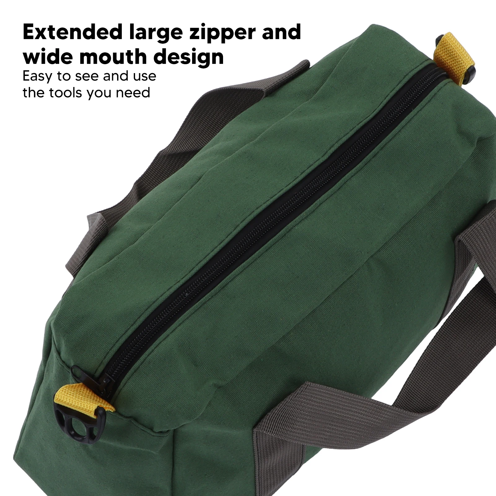

Canvas Tool Bag, Wide Mouth Tool Bag Portable Canvas Waterproof High Capacity Storage Handbag for Technicians