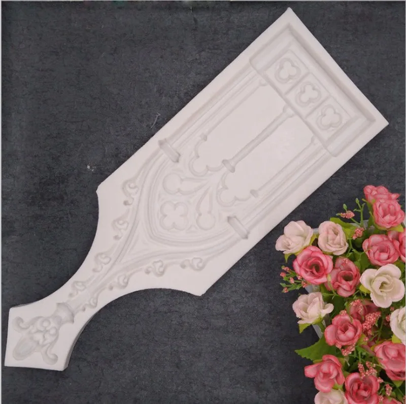 European Church Door Window Silicone Cake Decorating Tools Confeitaria Moldes Fondant Chocolate Soap Mold dh2792