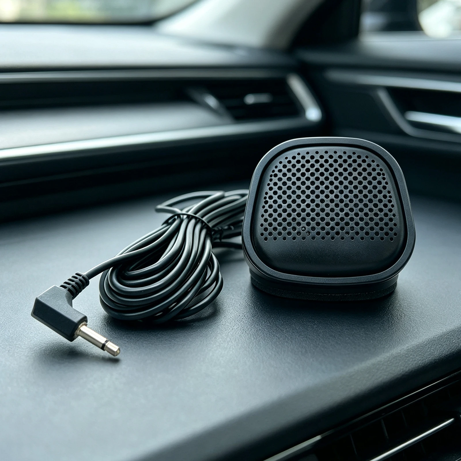 3.5mm External Speaker Mono Right-Angle Plug 5M Cable for Two-Way Radio CB Radio 8 Ohm 3W ABS Housing Dashboard Mount