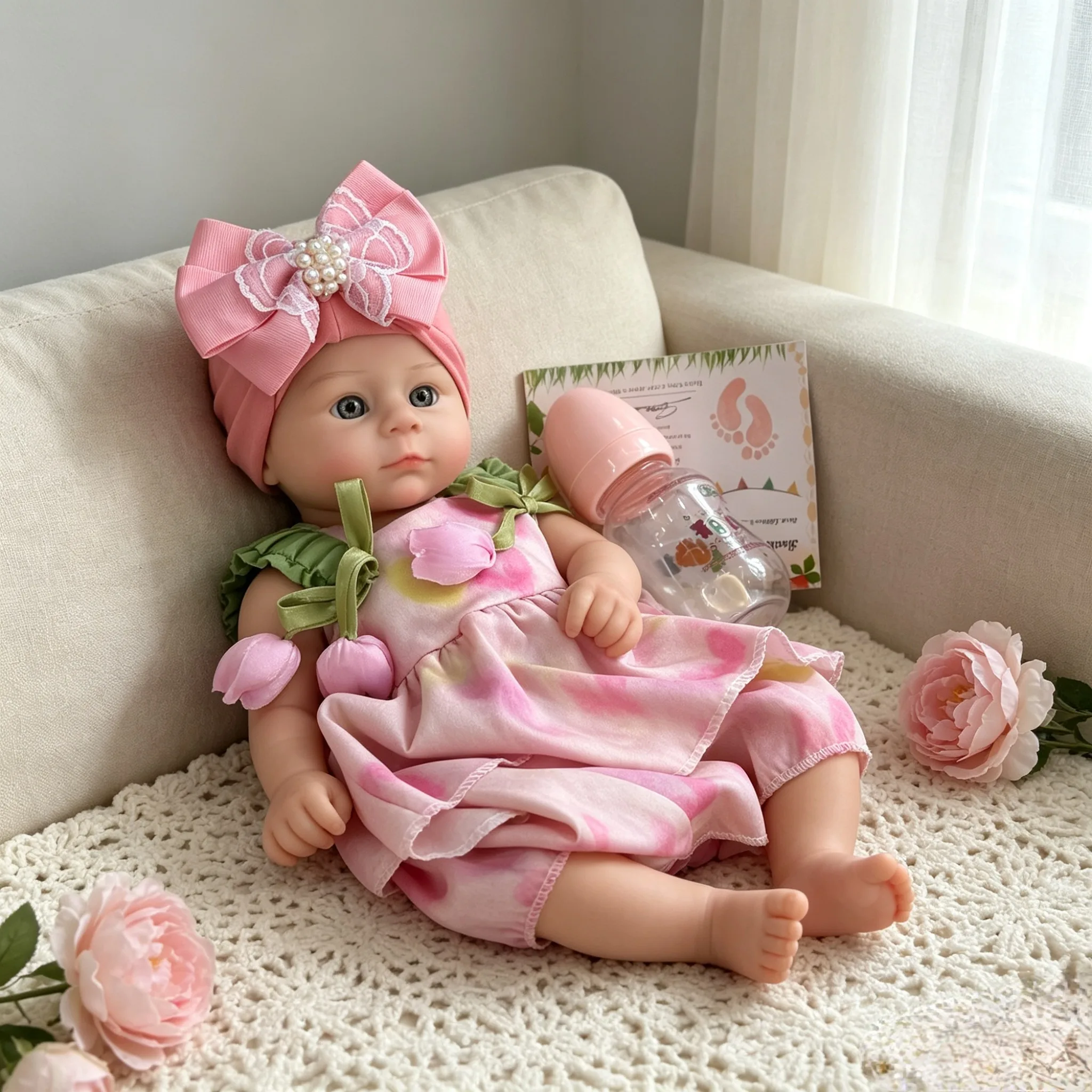 18inch Archie Reborn Baby Doll Full Silicone Open Eyes Real Skin Touch Lifelike Newborn Doll Birthday Holiday Collection Gift view 5