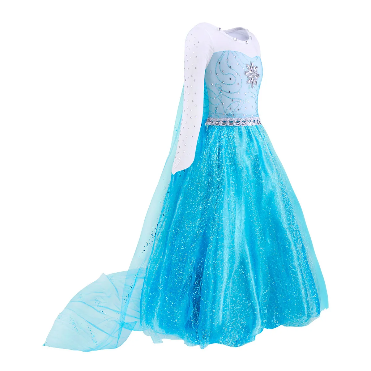 Mädchen Eis-Fantasie-Prinzessin Mesh-Ballkleid Kinder Cosplay-Kleid für Halloween, Karneval, Geburtstag, Themenparty, Rollenspiel – Detail 35