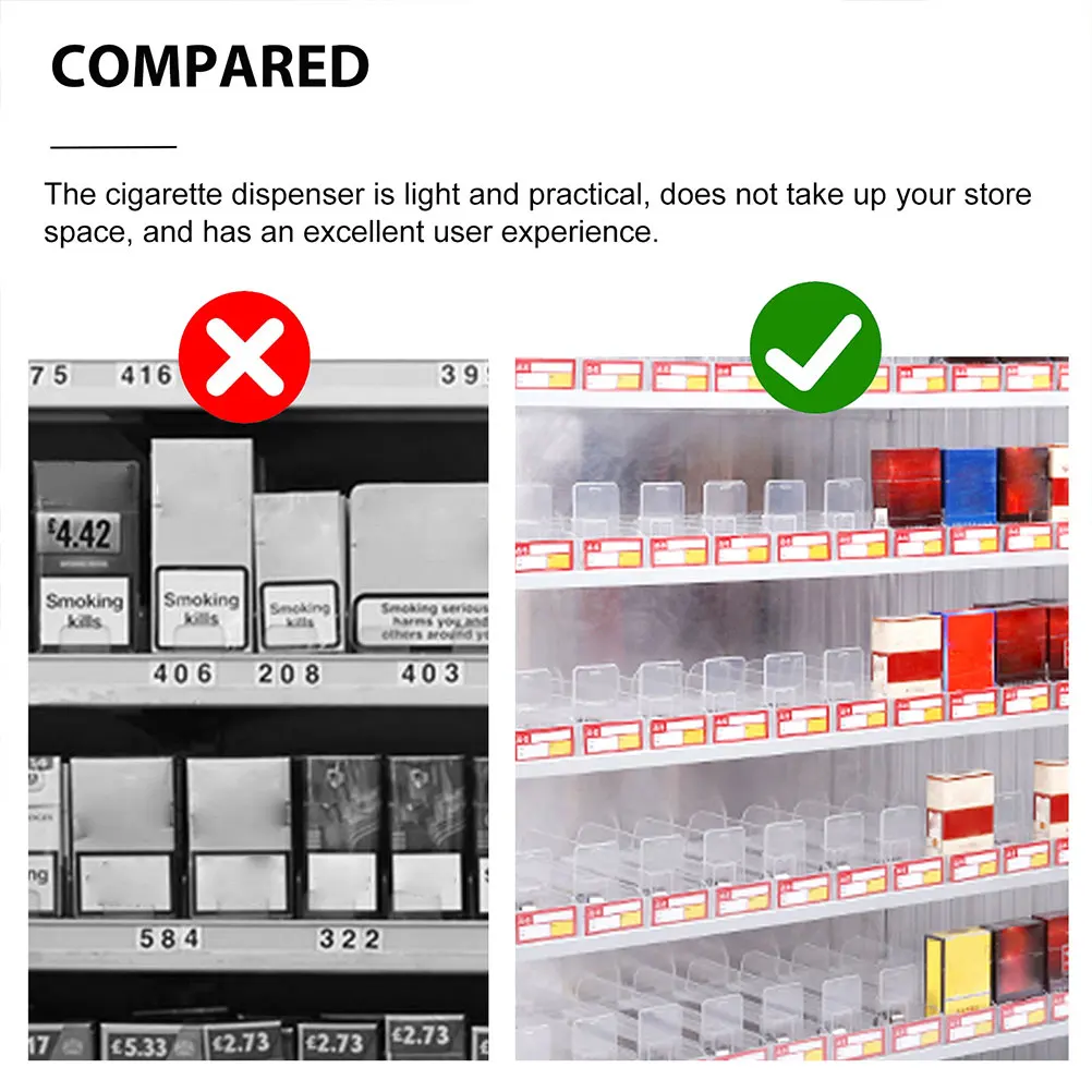 

Auto Push Cigarette Showcase Display Sturdy PC Material Reliable Store Use Transparent Cigarettes Holder Auto Pusher Rack Shop
