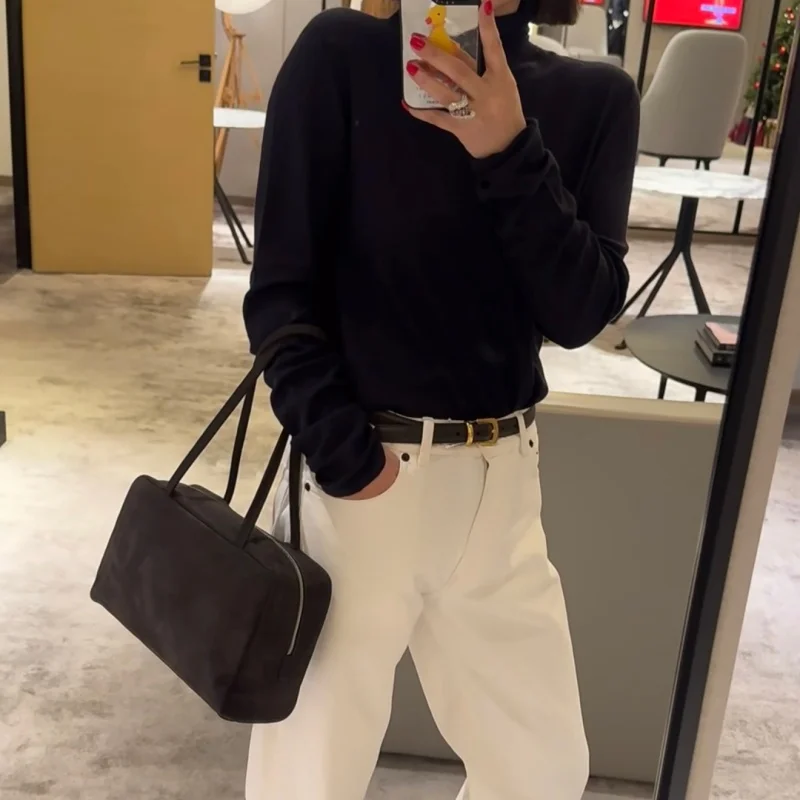 

Ladies' suede low-key high-end minimalist luxury gray lazy feeling bowling bag handbag