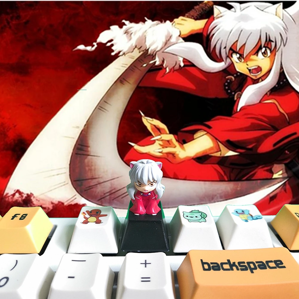 3D Printing Keycap 1 PCS Cartoon Cute  Inuyasha  Anime PBT Keycap Mechanical Keyboards Keycaps for Cherry MX axis R4 Height
