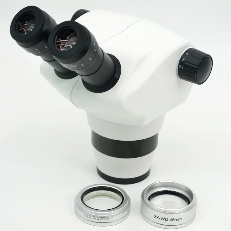 Microscópio binocular parfocal com zoom estéreo FYSCOPE 4X-50X com duas luzes LED