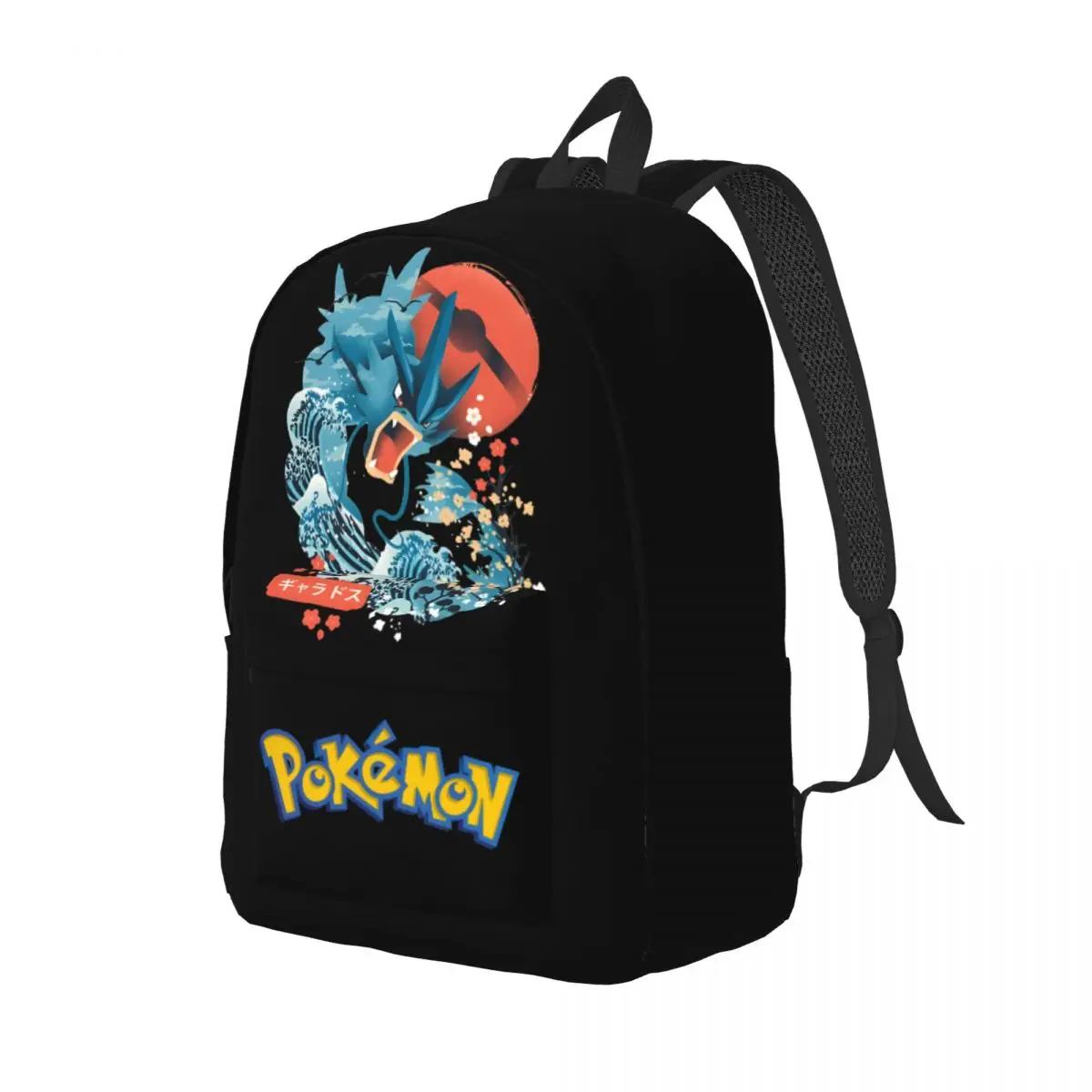 High Street Traditional Japanese Landscape Water Dragon Laptop Bag High School Multi Compartment Pokemon College Student