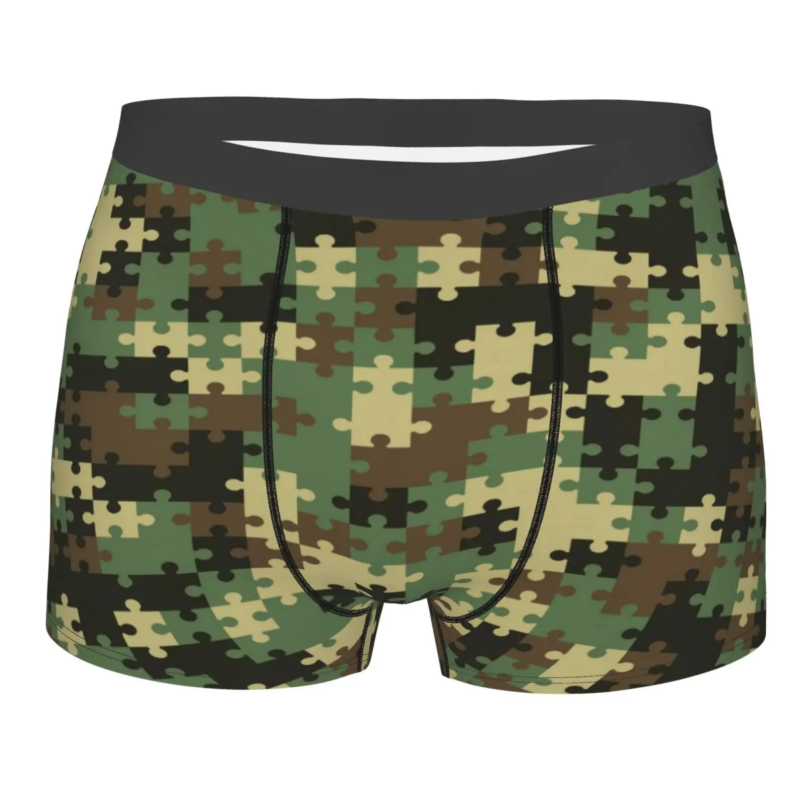 

Мужские трусы-боксеры в стиле милитари с камуфляжным принтом, дышащее забавное нижнее белье, шорты высокого качества с принтом, идея подарка