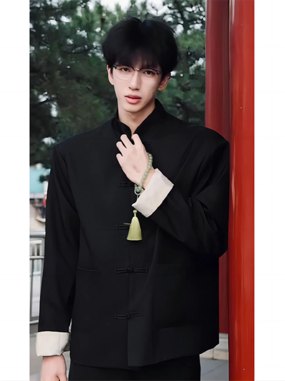 

New Chinese Sle Men's Pad oulder Suit Jaet Autumn Stand Collar Zhongan Young People's Tang Western Sle Outerwear