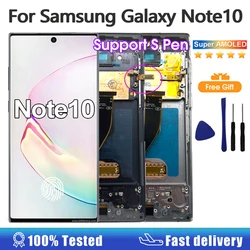 New AMOLED Display For Samsung Note 10 4G 5G LCD Display Touch Screen N970F N9700 N971U N971N LCD Support S Pen Fingerprint Work