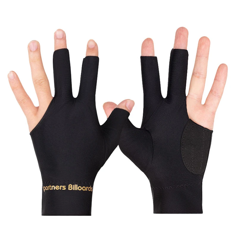 Men'S And Women'S Pure Cotton Single Left Hand Snooker Three Finger Breathable Gloves Anti-slip Supplies For Billiard Cues