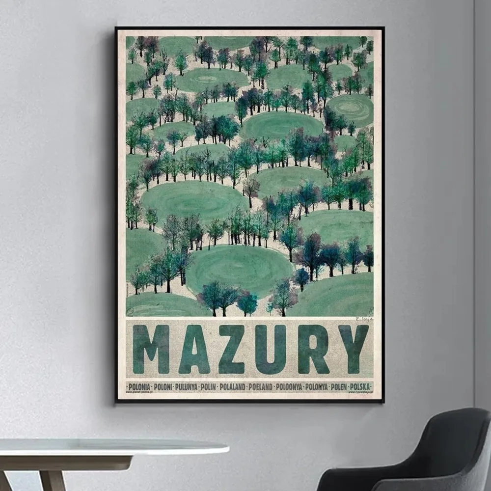Poland Biebrza Solina Zakopane Poster Fancy Poster Wall Sticker for Living Room Bar Vintage Decorative Painting Middle