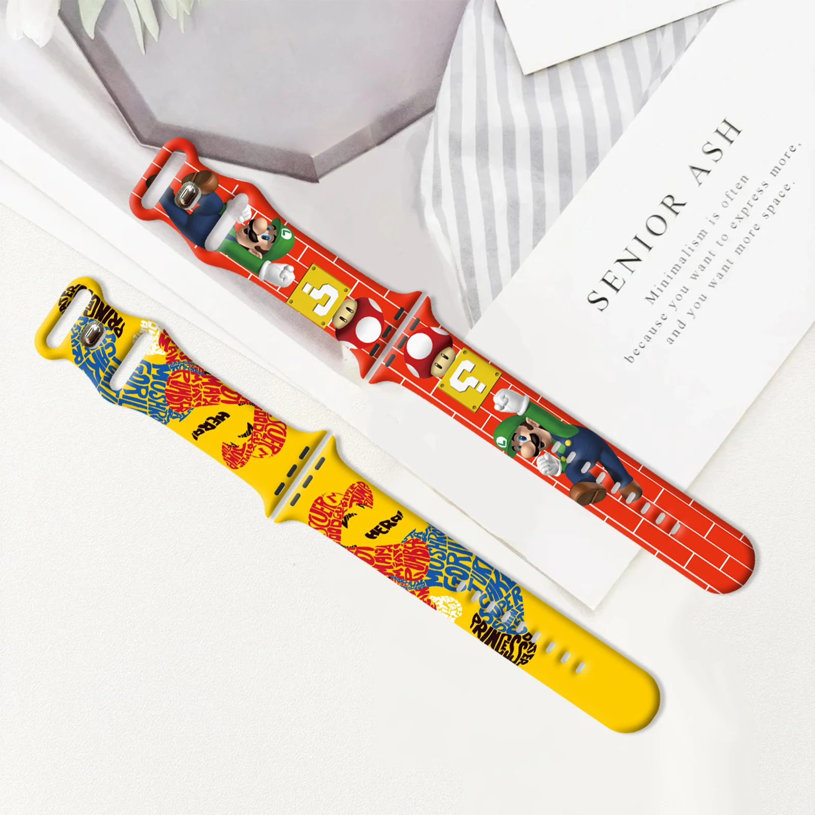 

Mario Print Strap for iWatch 11 10 9 8 Silicone Band Replaceable Bracelet for Apple Watch 46mm 44mm 42mm 41mm Watchband